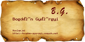 Bogdán Györgyi névjegykártya